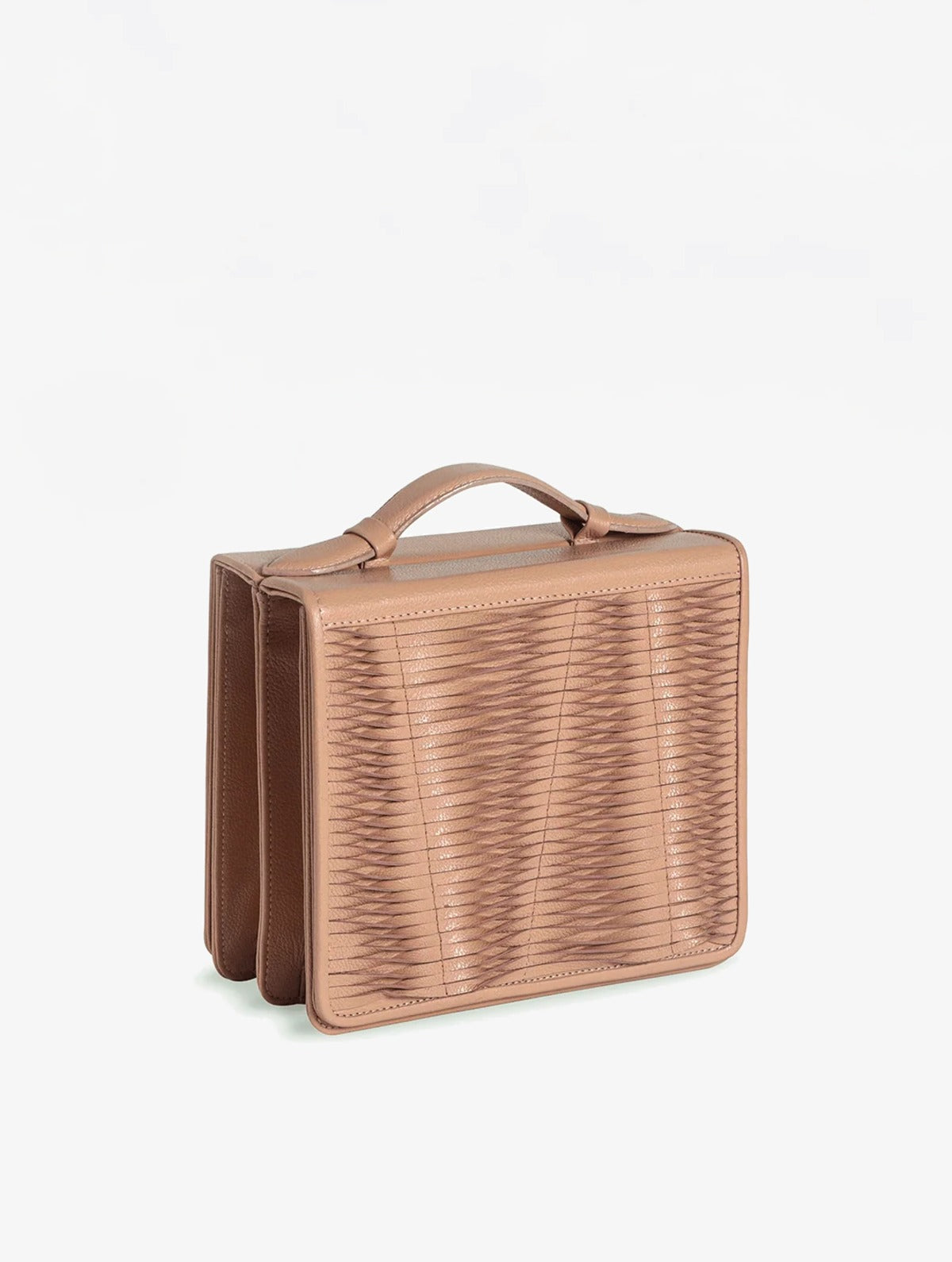 Barichara Bag Almond, bolso de cuero hecho a mano, Bibiana Hernández