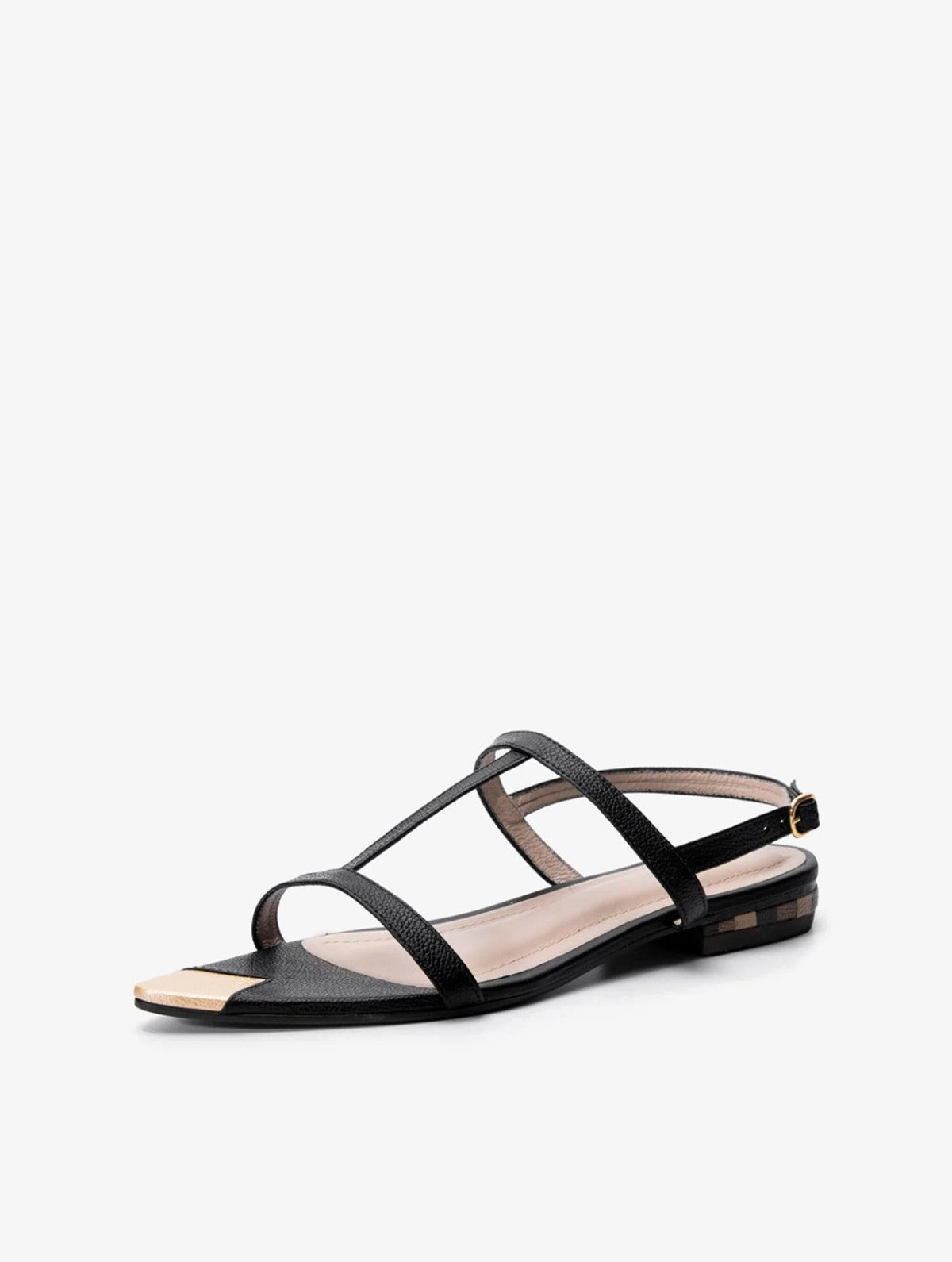 Mosaic Sandals Black, sandalias planas de cuero hechas a mano, Bibiana Hernández · foto 2